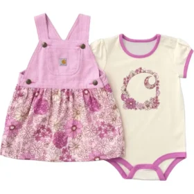 2-delt sæt til piger bestående af kortærmet body med løse ærmer og printet jumper (Baby/)