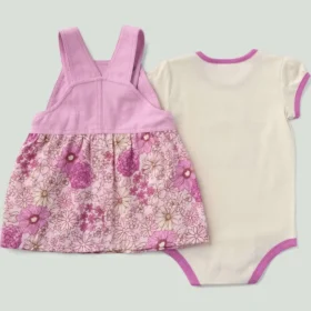 2-delt sæt til piger bestående af kortærmet body med løse ærmer og printet jumper (Baby/)