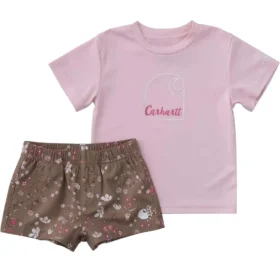 2-delt sæt til piger med kortærmet Force Sun Defender™ T-shirt og shorts med elastisk linning og print (baby)
