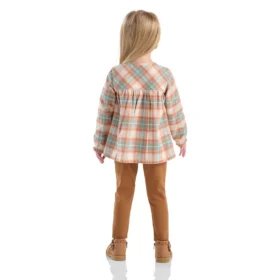 2-delt sæt til piger med langærmet flanellbluse og Leggings (småbørn)