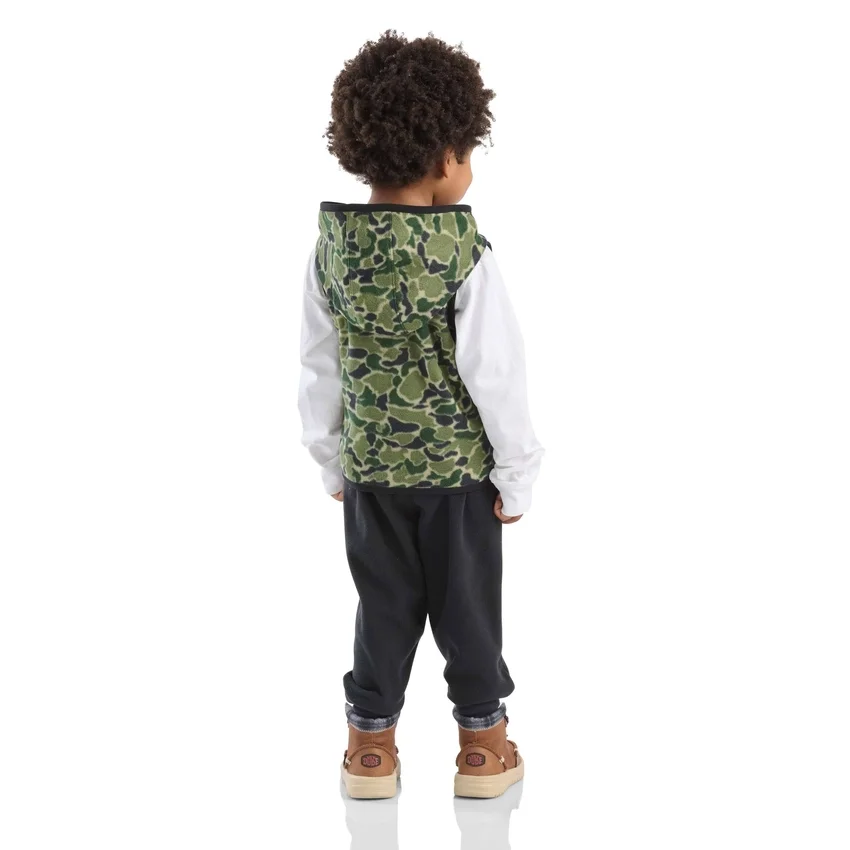 3-delt camouflage-sæt til drenge med vest, langærmet T-shirt og bukser (småbørn)