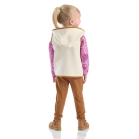 3-delt sæt til piger med vest, T-shirt med print og Leggings (småbørn)