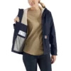 Brandsikker Full Swing®-jakke i løs pasform med Quick Duck® og sherpa-for til kvinder