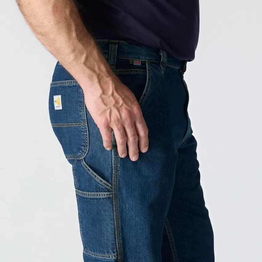 Brandsikre arbejdsjeans til mænd med løs pasform og lige ben