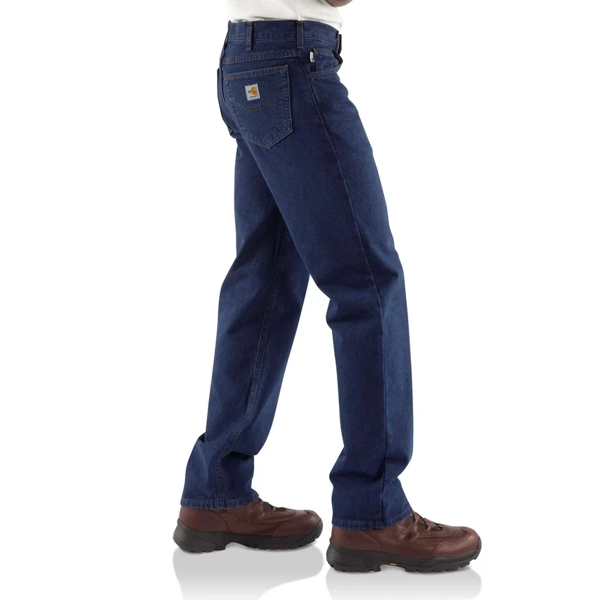 Brandsikre herrejeans i afslappet pasform med 5 lommer