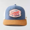Canvas-trucker-kasket med netbagside og landskabsgrafik
