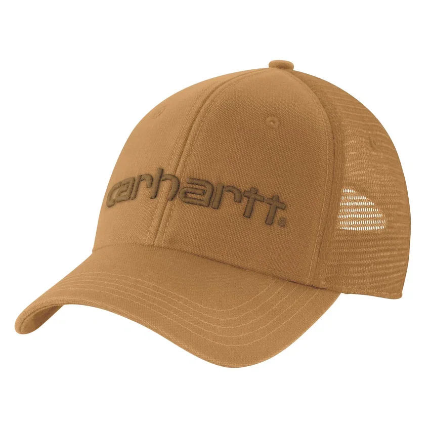 Canvas-truckerhat med netbagside og logo