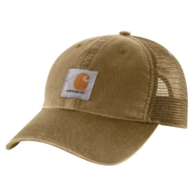 Canvas-truckerhat med netbagside og logo