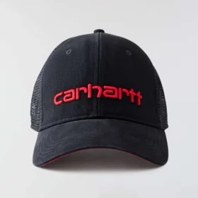 Canvas-truckerhat med netbagside og logo