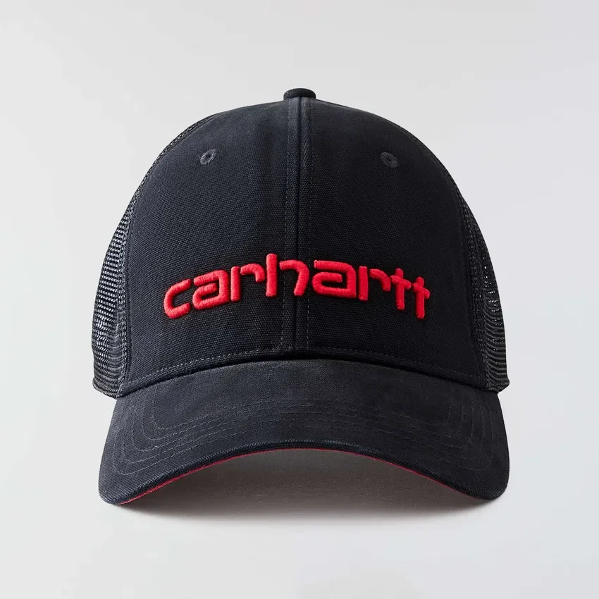 Canvas-truckerhat med netbagside og logo