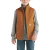Canvas-vest med lynlås foran og sherpa-for til drenge