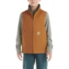 Canvas-vest med lynlås foran og sherpa-for til drenge