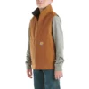Canvas-vest med lynlås foran og sherpa-for til drenge