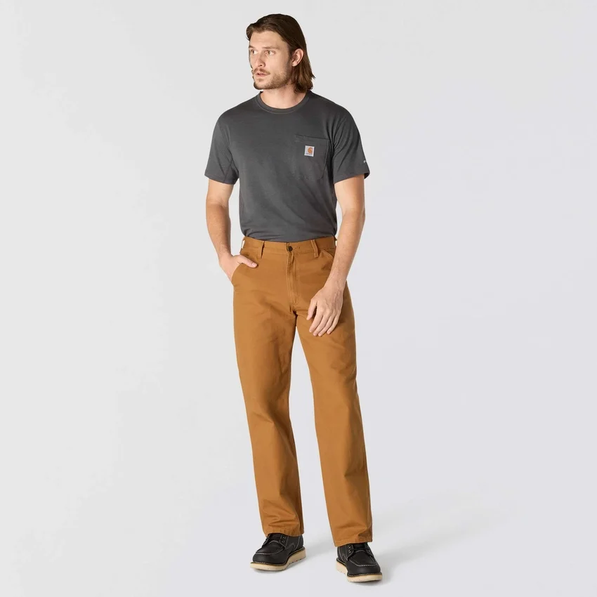 Carhartt B11 løse, lige, vaskede arbejdsbukser i duck til mænd
