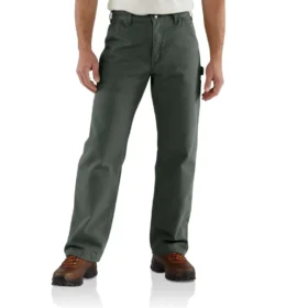 Carhartt B111 Løse, lige, vaskede arbejdsbukser til mænd i duck med foring