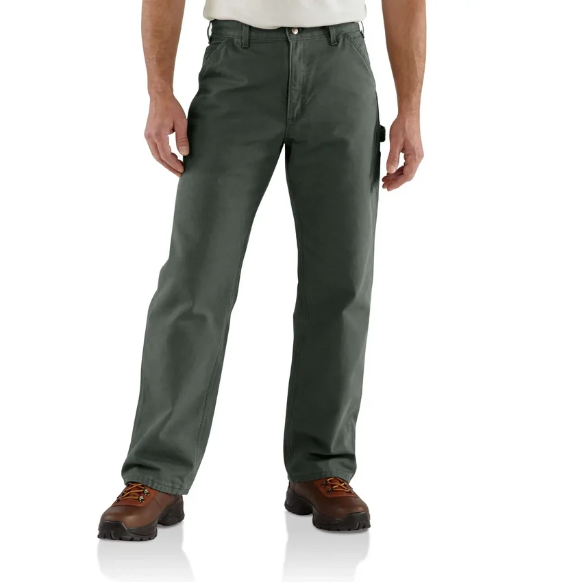 Carhartt B111 Løse, lige, vaskede arbejdsbukser til mænd i duck med foring