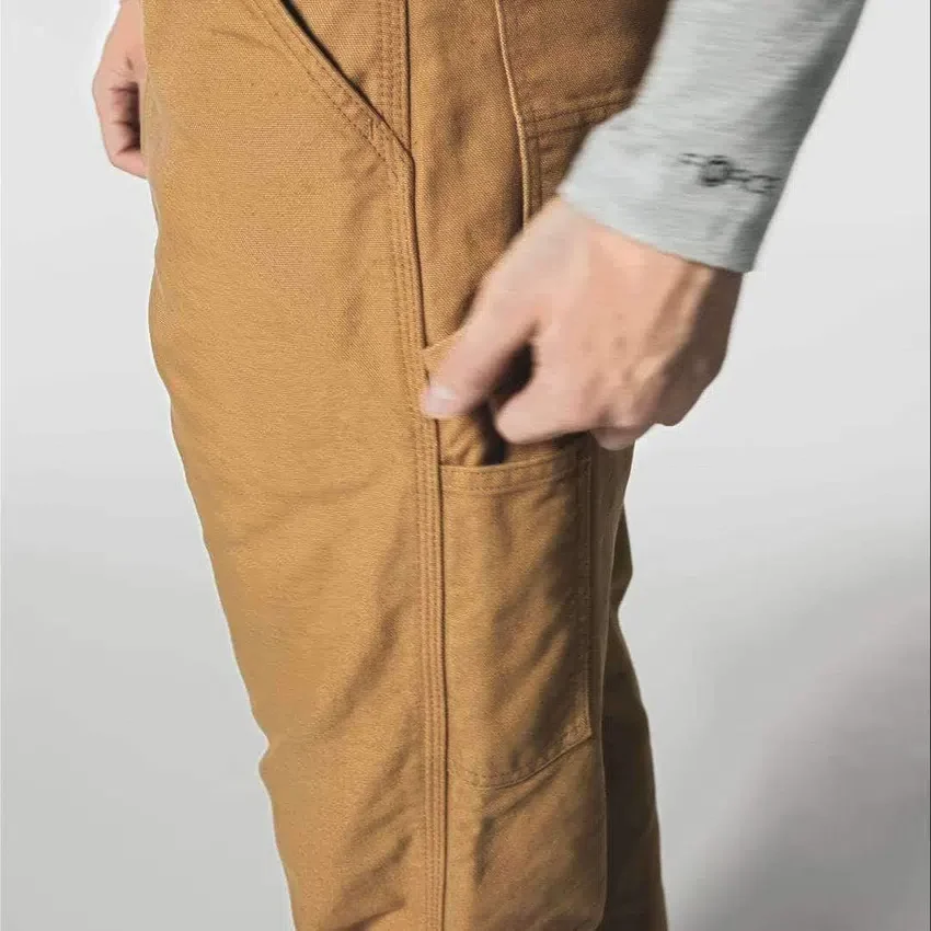 Carhartt B111 Løse, lige, vaskede arbejdsbukser til mænd i duck med foring
