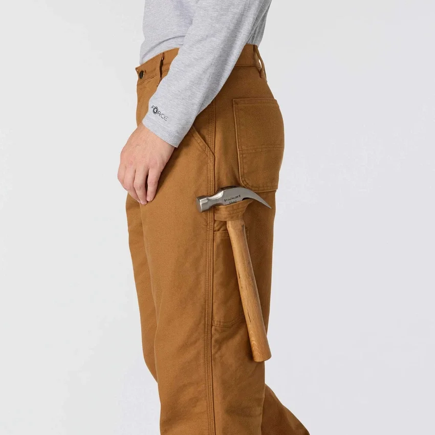 Carhartt B111 Løse, lige, vaskede arbejdsbukser til mænd i duck med foring