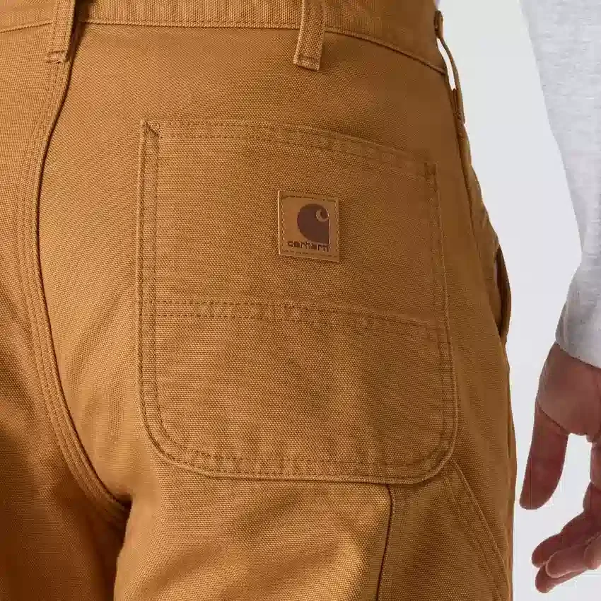 Carhartt B111 Løse, lige, vaskede arbejdsbukser til mænd i duck med foring