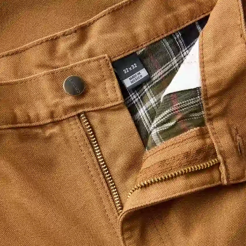 Carhartt B111 Løse, lige, vaskede arbejdsbukser til mænd i duck med foring
