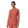 Carhartt Force Cross-Flex langærmet scrub-bluse med rund hals til kvinder