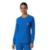 Carhartt Force Cross-Flex langærmet scrub-bluse med rund hals til kvinder