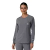 Carhartt Force Cross-Flex langærmet scrub-bluse med rund hals til kvinder