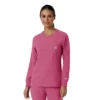 Carhartt Force Cross-Flex langærmet scrub-bluse med rund hals til kvinder