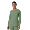 Carhartt Force Cross-Flex langærmet scrub-bluse med rund hals til kvinder