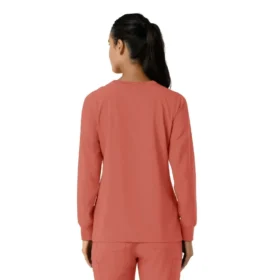Carhartt Force Cross-Flex langærmet scrub-bluse med rund hals til kvinder