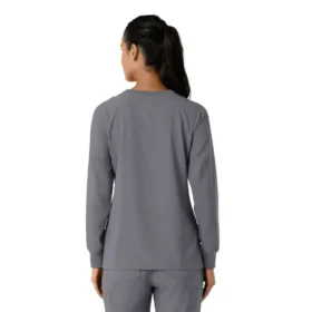 Carhartt Force Cross-Flex langærmet scrub-bluse med rund hals til kvinder