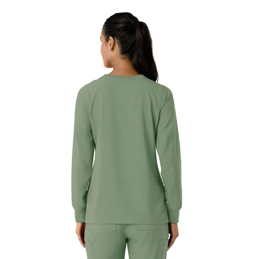 Carhartt Force Cross-Flex langærmet scrub-bluse med rund hals til kvinder