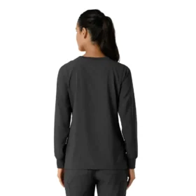 Carhartt Force Cross-Flex langærmet scrub-bluse med rund hals til kvinder