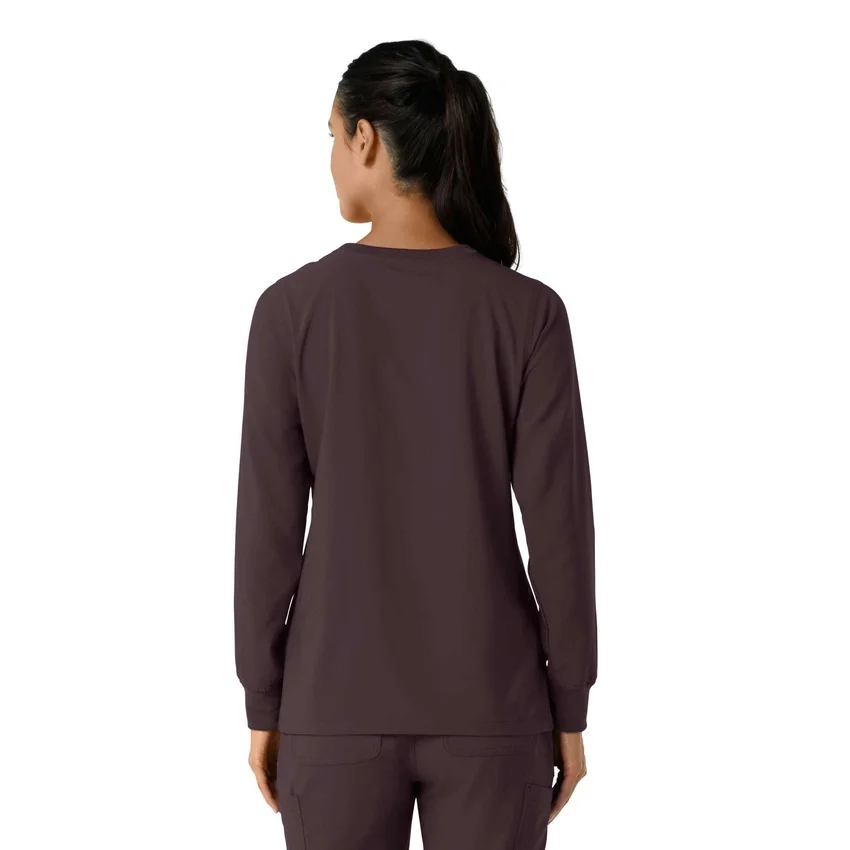 Carhartt Force Cross-Flex langærmet scrub-bluse med rund hals til kvinder