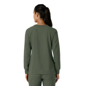 Carhartt Force Cross-Flex langærmet scrub-bluse med rund hals til kvinder