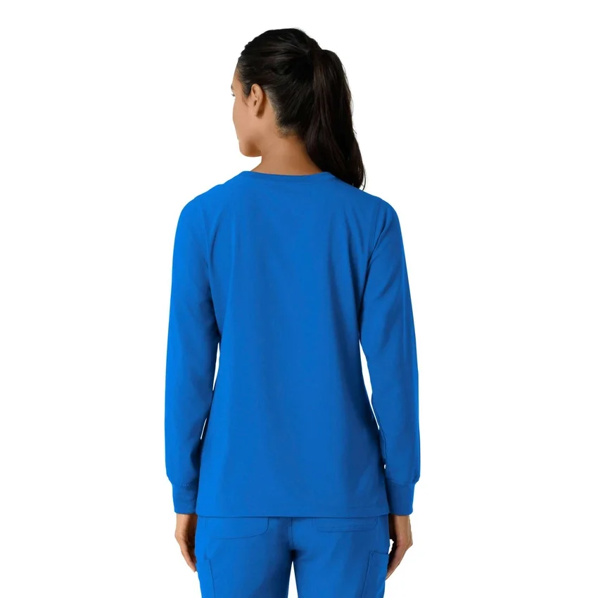Carhartt Force Cross-Flex langærmet scrub-bluse med rund hals til kvinder