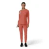 Carhartt Force Cross-Flex langærmet scrub-bluse med rund hals til kvinder