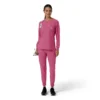 Carhartt Force Cross-Flex langærmet scrub-bluse med rund hals til kvinder