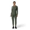 Carhartt Force Cross-Flex langærmet scrub-bluse med rund hals til kvinder