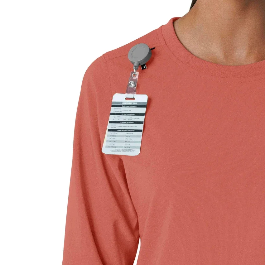 Carhartt Force Cross-Flex langærmet scrub-bluse med rund hals til kvinder