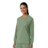 Carhartt Force Cross-Flex langærmet scrub-bluse med rund hals til kvinder
