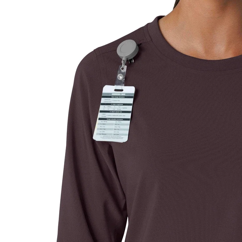 Carhartt Force Cross-Flex langærmet scrub-bluse med rund hals til kvinder