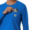 Carhartt Force Cross-Flex langærmet scrub-bluse med rund hals til kvinder