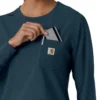 Carhartt Force Cross-Flex langærmet scrub-bluse med rund hals til kvinder
