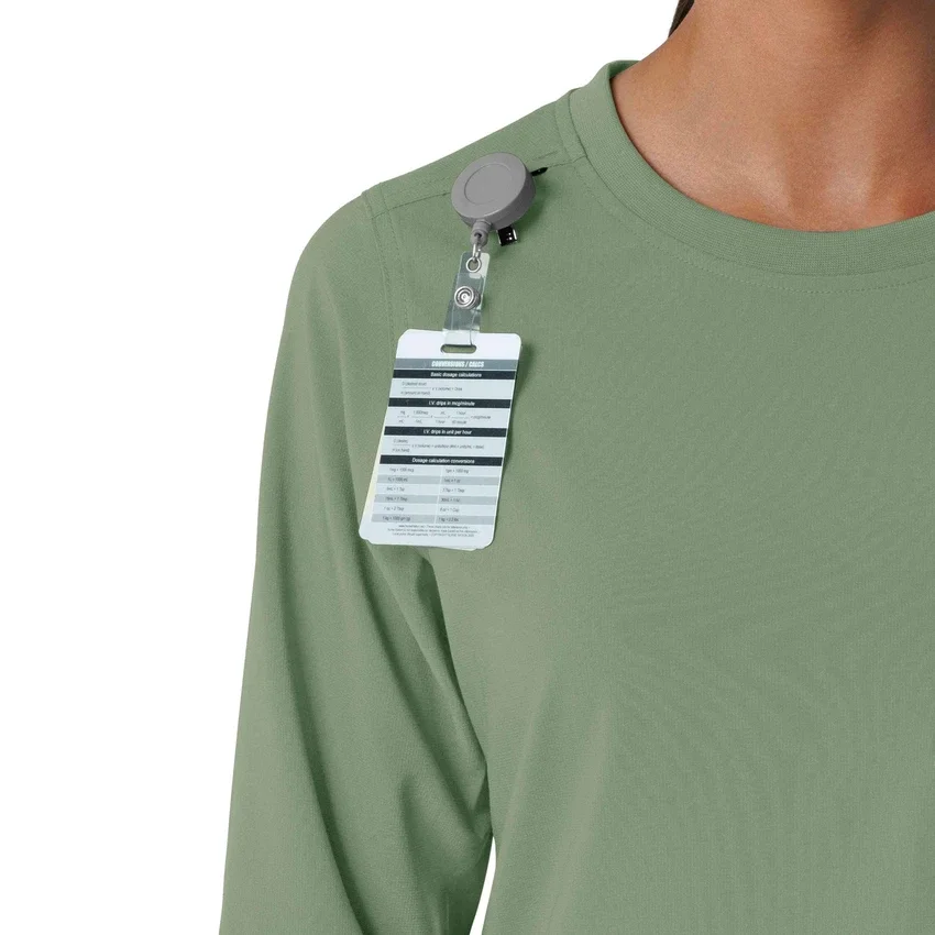 Carhartt Force Cross-Flex langærmet scrub-bluse med rund hals til kvinder