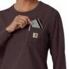 Carhartt Force Cross-Flex langærmet scrub-bluse med rund hals til kvinder