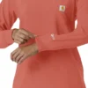 Carhartt Force Cross-Flex langærmet scrub-bluse med rund hals til kvinder