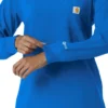 Carhartt Force Cross-Flex langærmet scrub-bluse med rund hals til kvinder