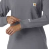 Carhartt Force Cross-Flex langærmet scrub-bluse med rund hals til kvinder