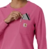 Carhartt Force Cross-Flex langærmet scrub-bluse med rund hals til kvinder